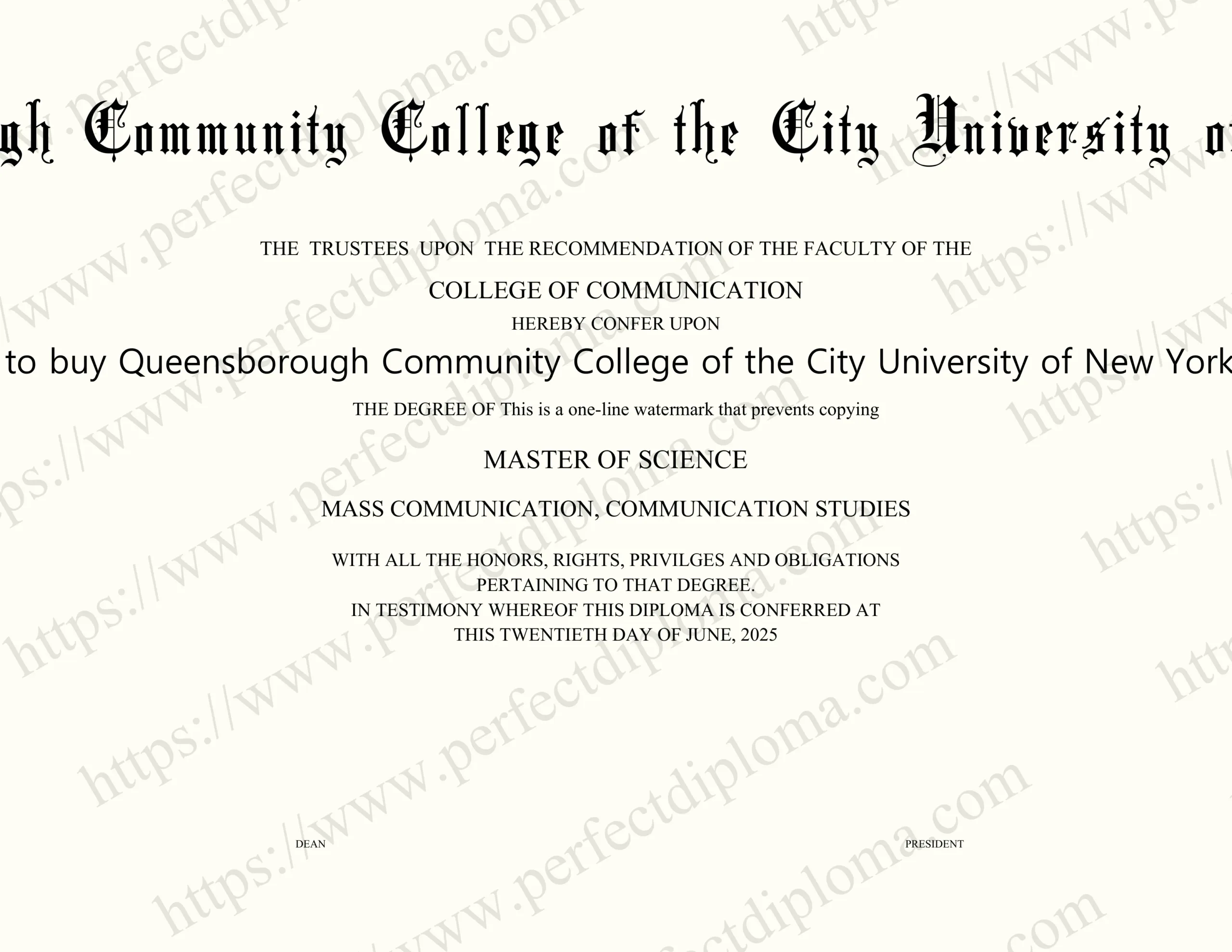 Where can i get to buy Queensborough Community College of the City University of New York fake certificate?