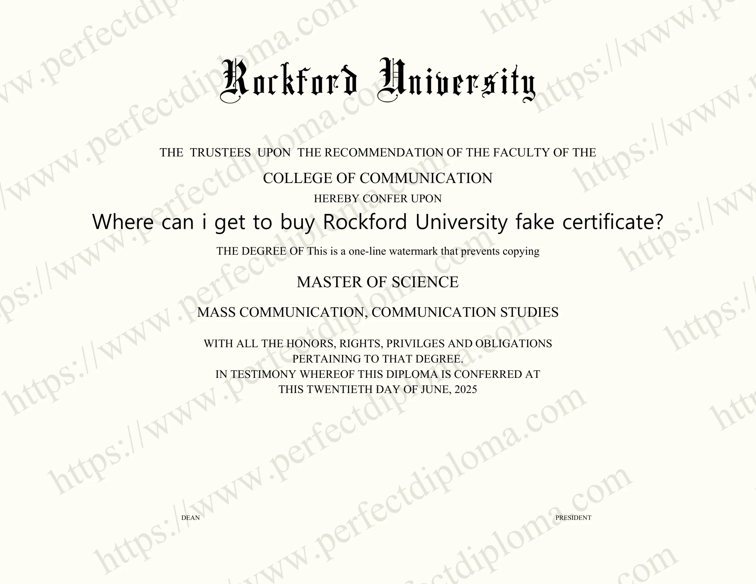 Where can i get to buy Rockford University fake certificate?