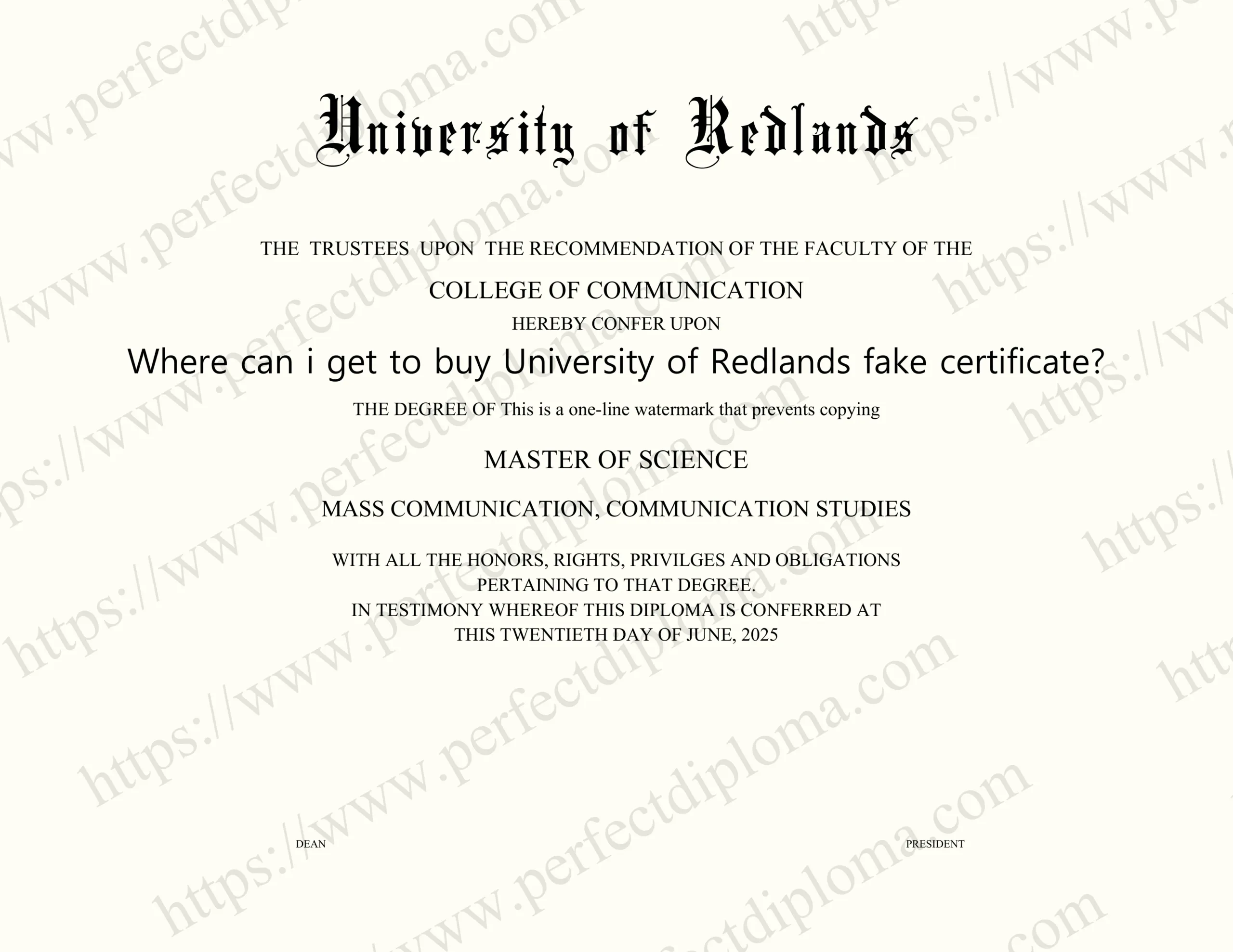 Where can i get to buy University of Redlands fake certificate?