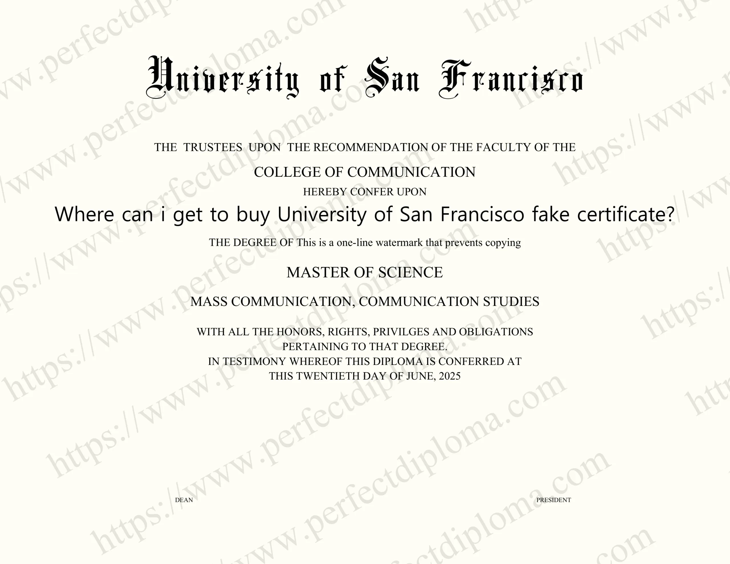 Where can i get to buy University of San Francisco fake certificate?