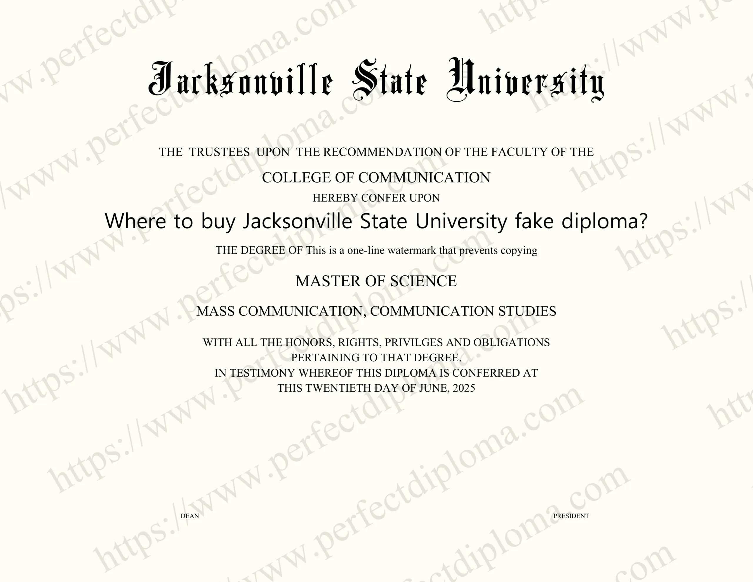 Where to buy Jacksonville State University fake diploma?