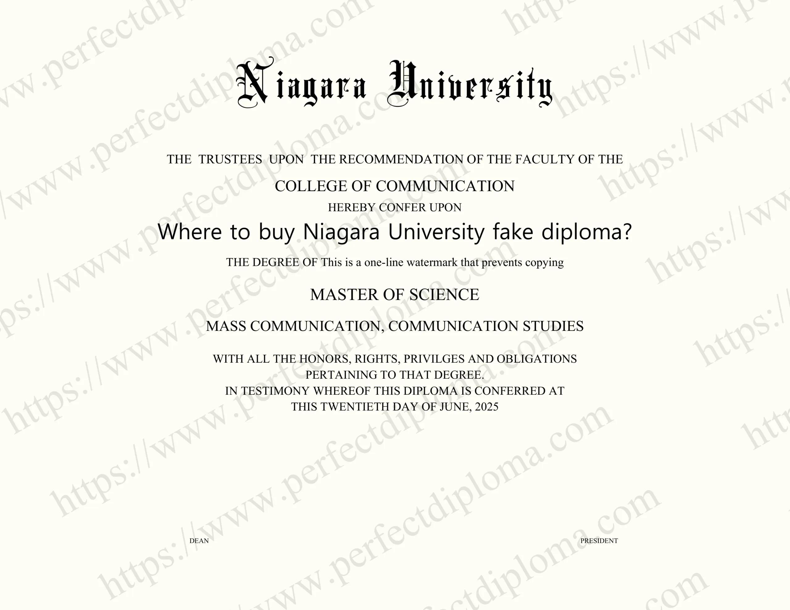 Where to buy Niagara University fake diploma?
