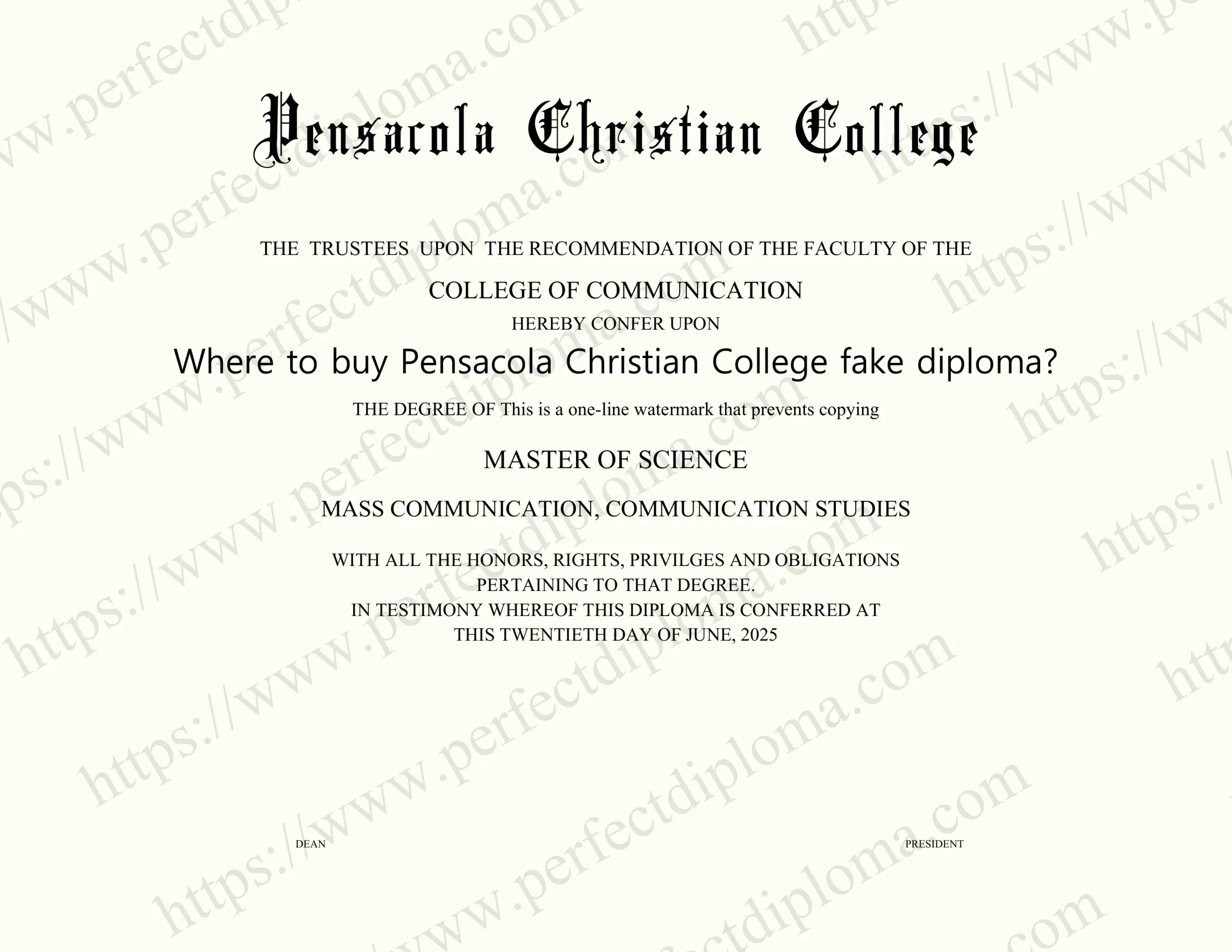 Where to buy Pensacola Christian College fake diploma?
