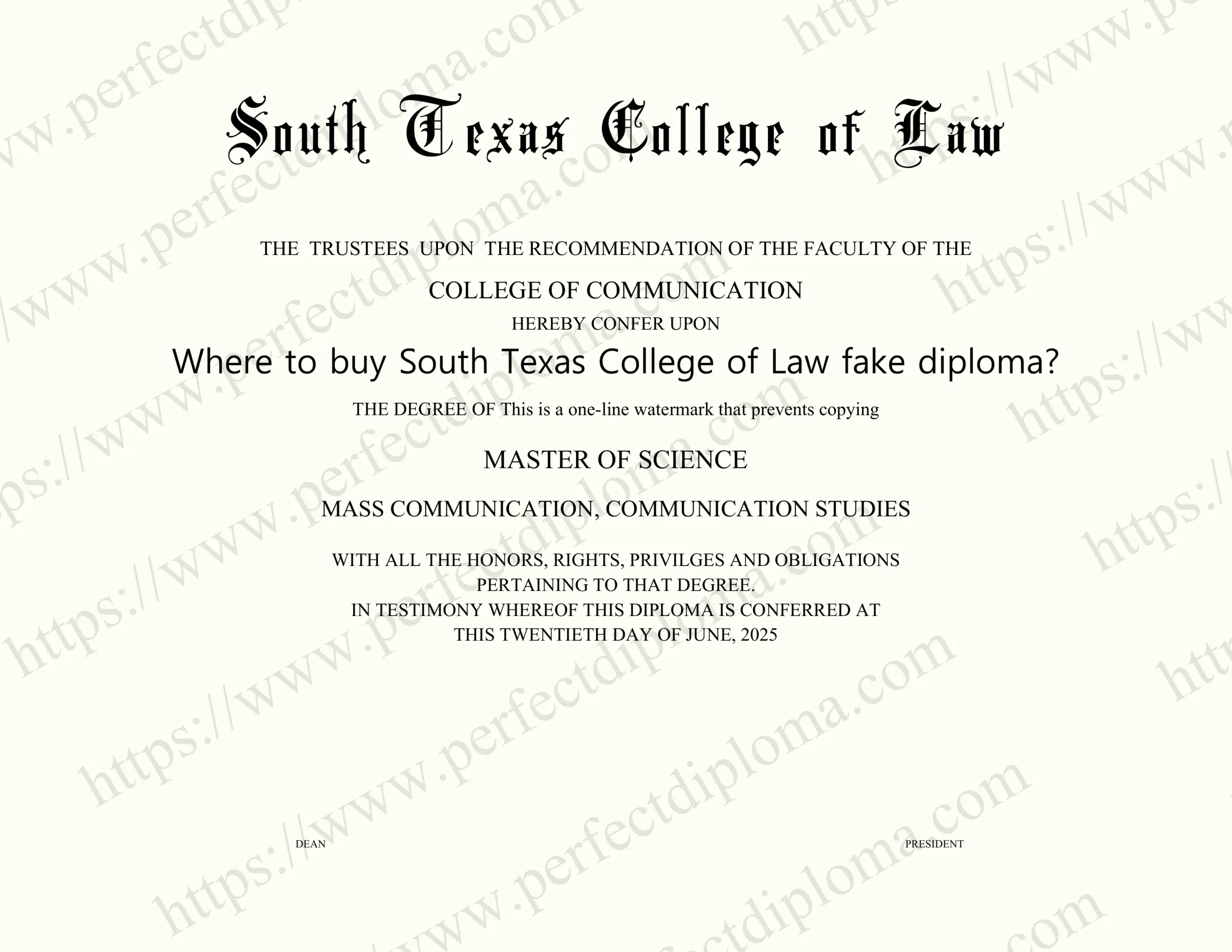 Where to buy South Texas College of Law fake diploma?