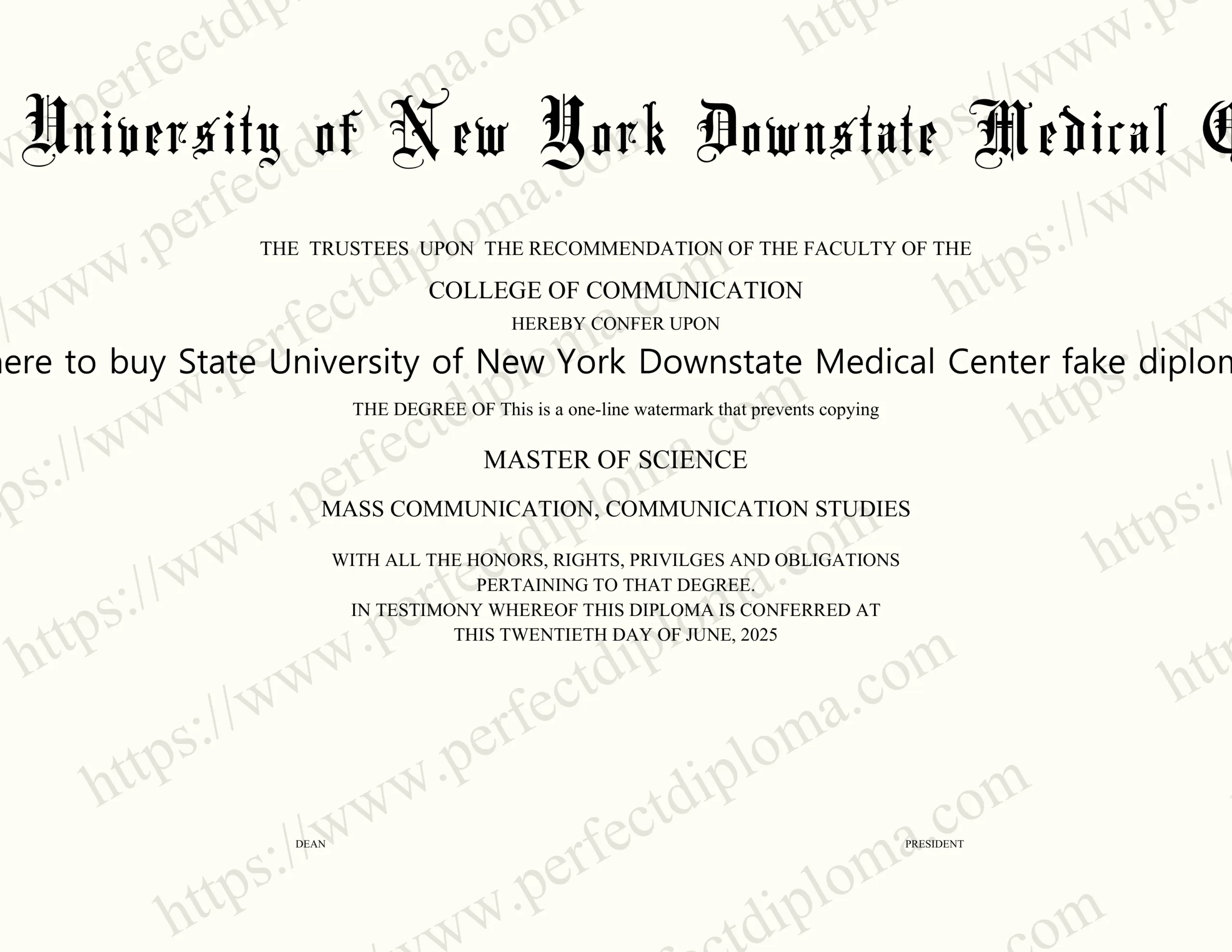 Where to buy State University of New York Downstate Medical Center fake diploma?