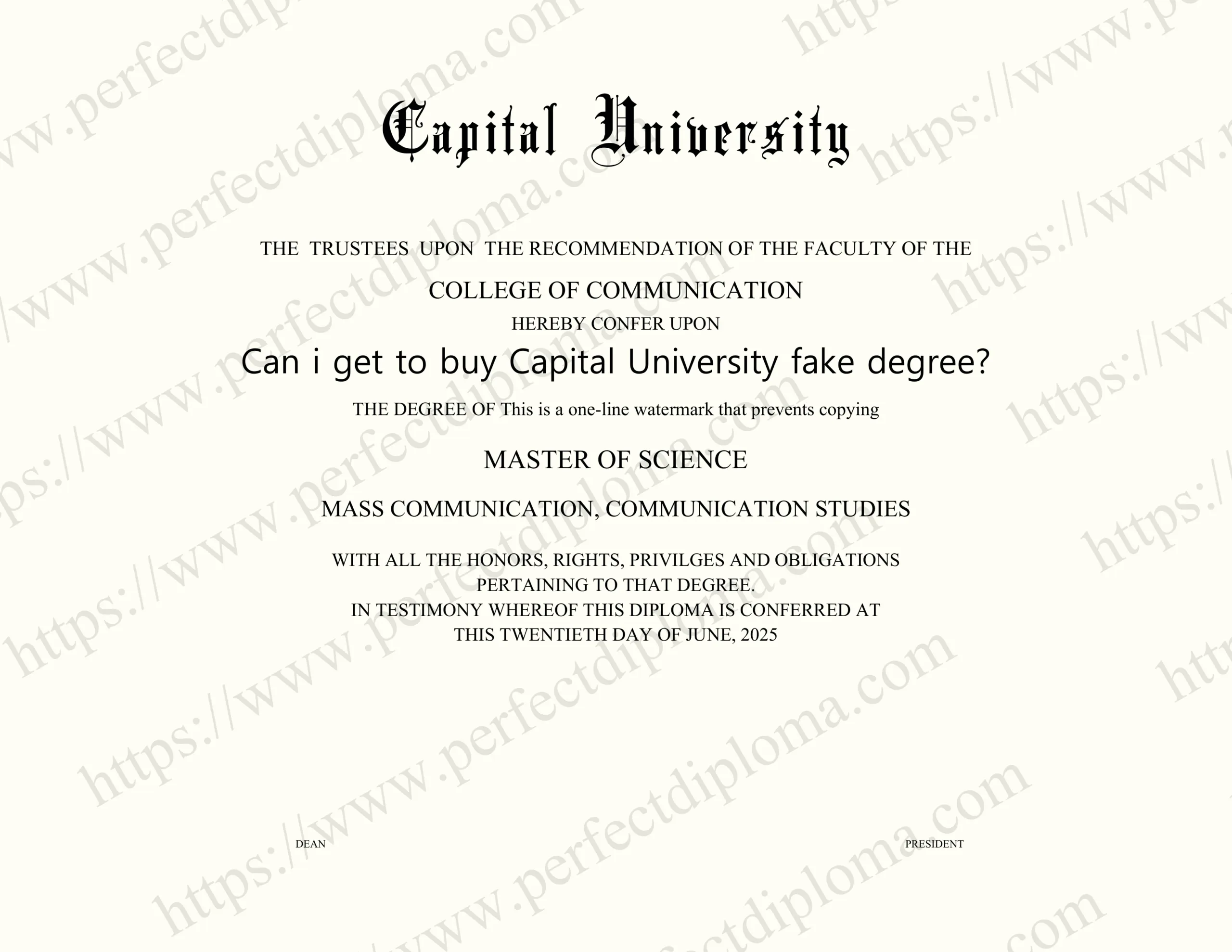 Can i get to buy Capital University fake degree?