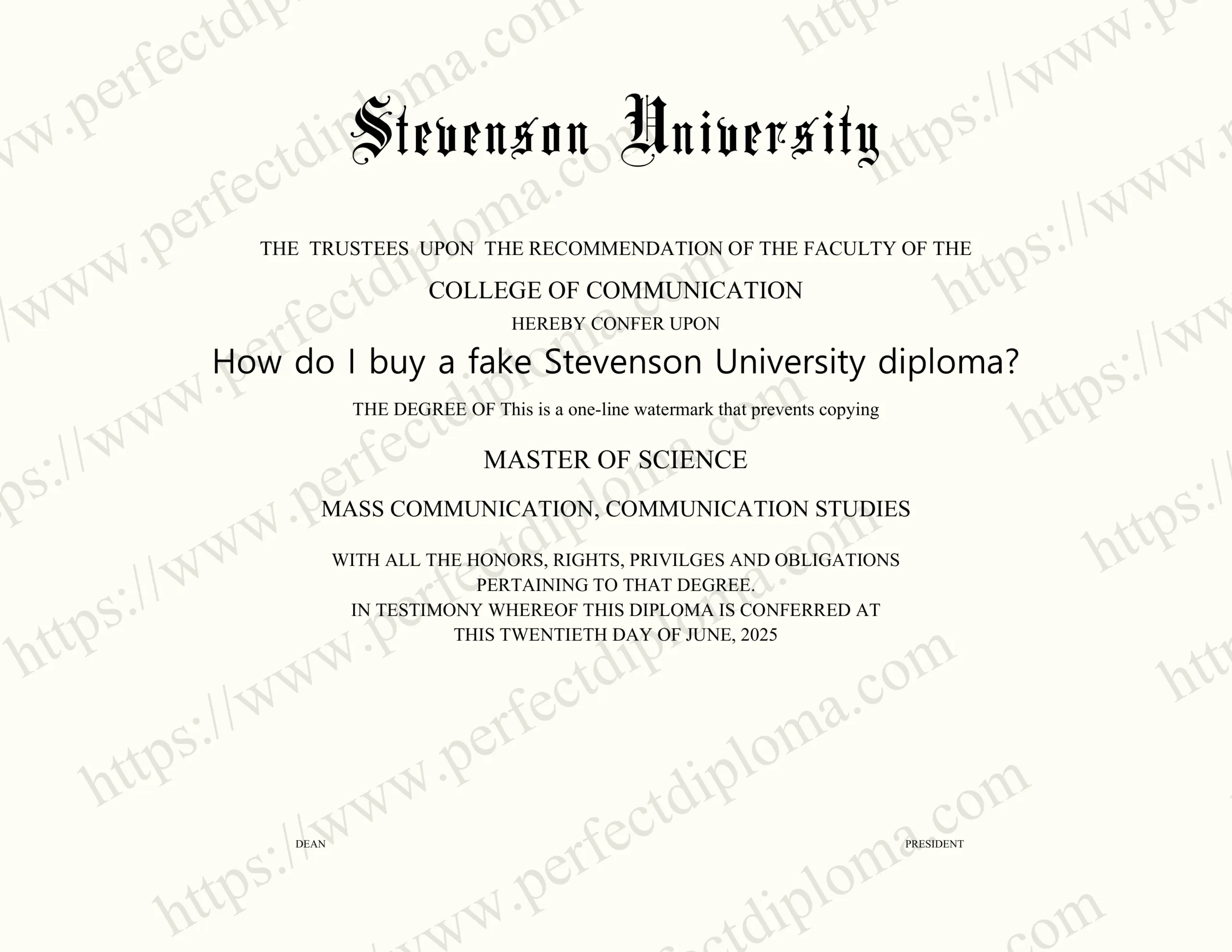 How do I buy a fake Stevenson University diploma?