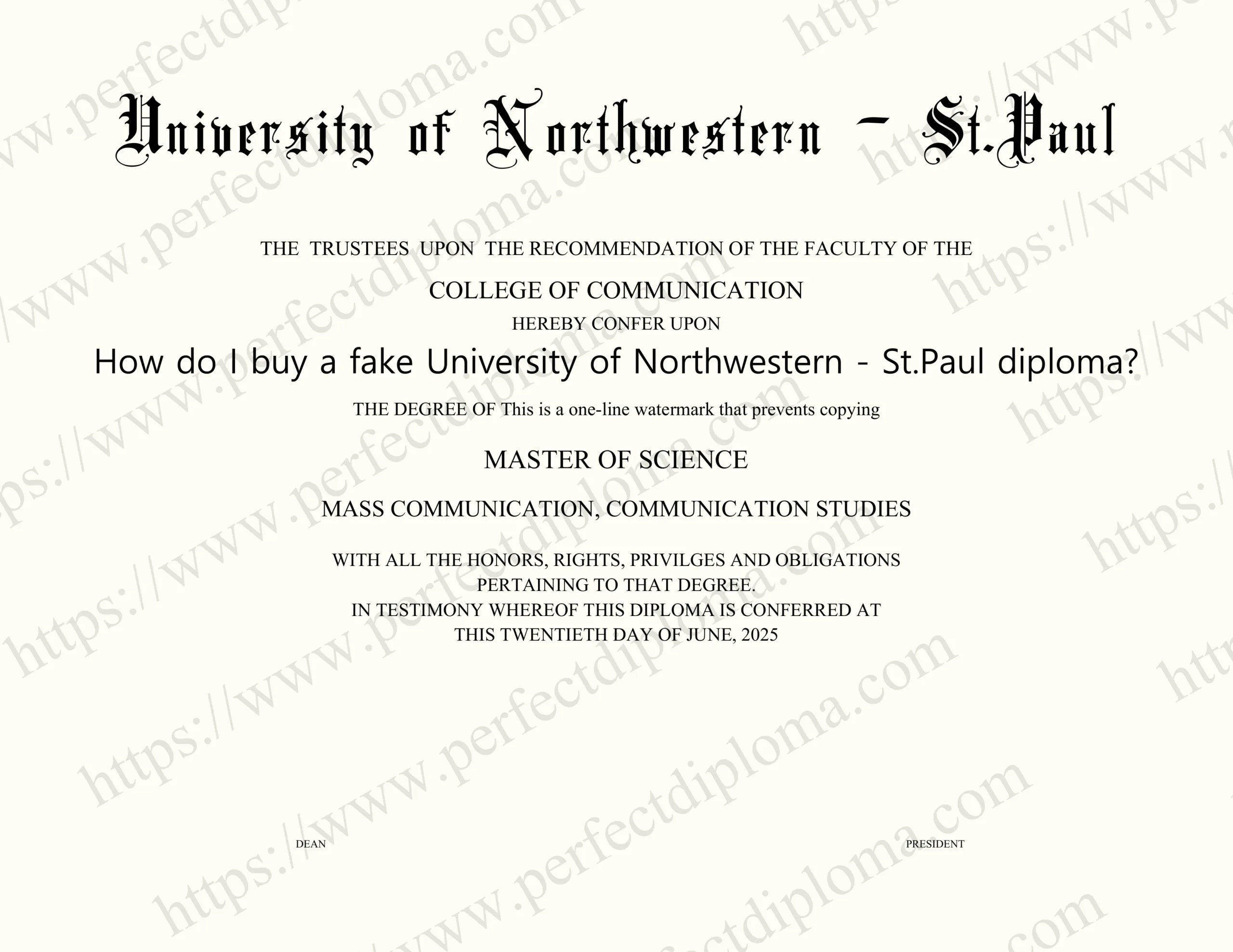 How do I buy a fake University of Northwestern - St.Paul diploma?