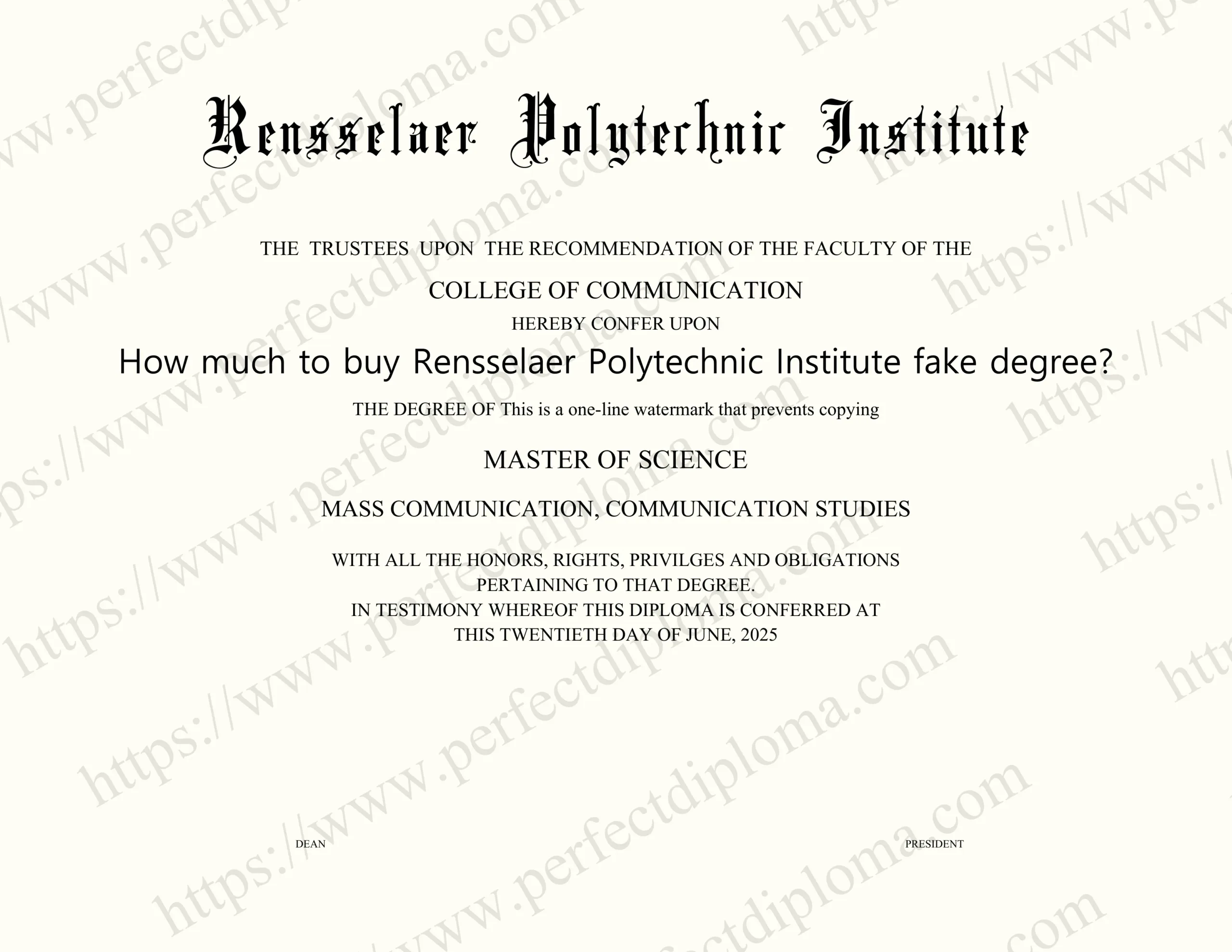 How much to buy Rensselaer Polytechnic Institute fake degree?