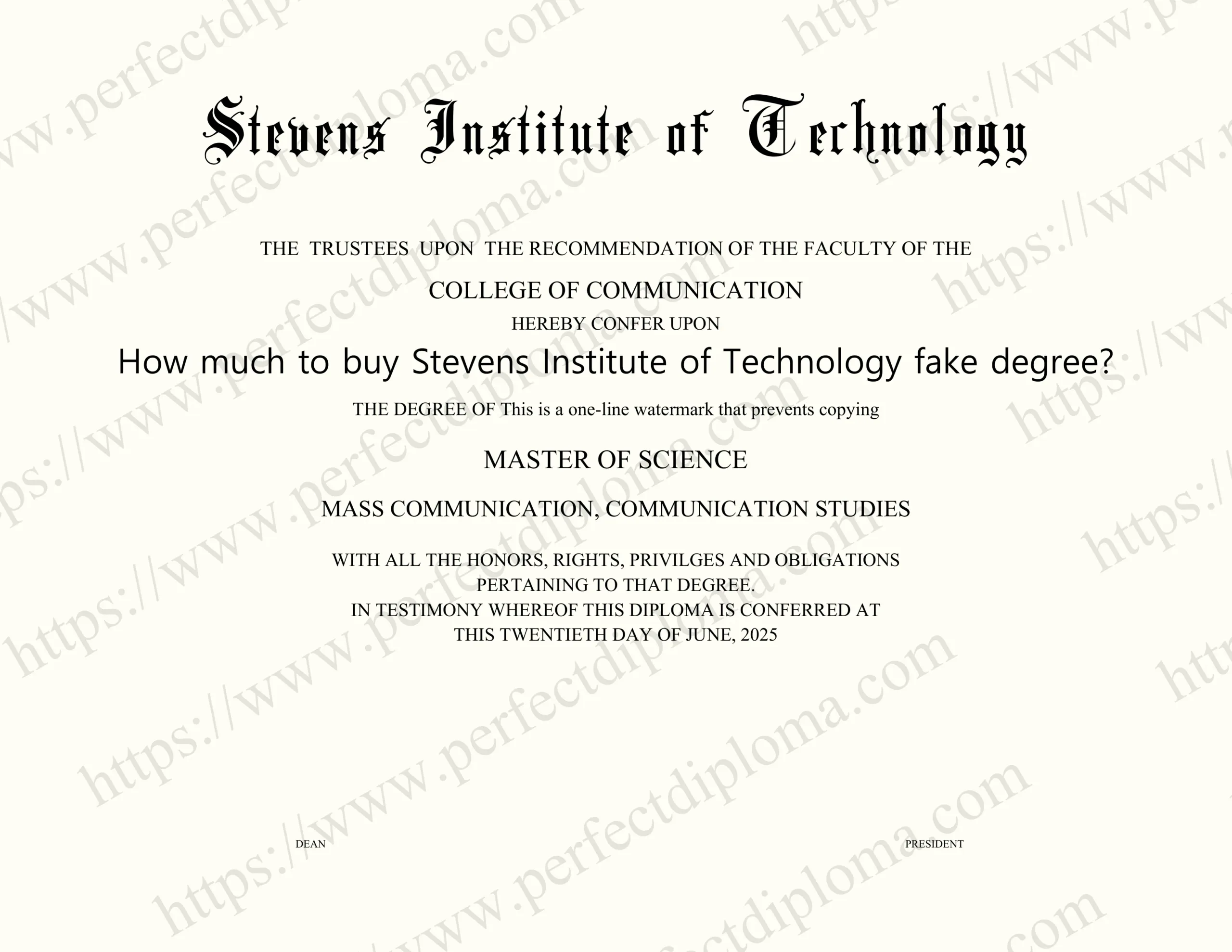 How much to buy Stevens Institute of Technology fake degree?