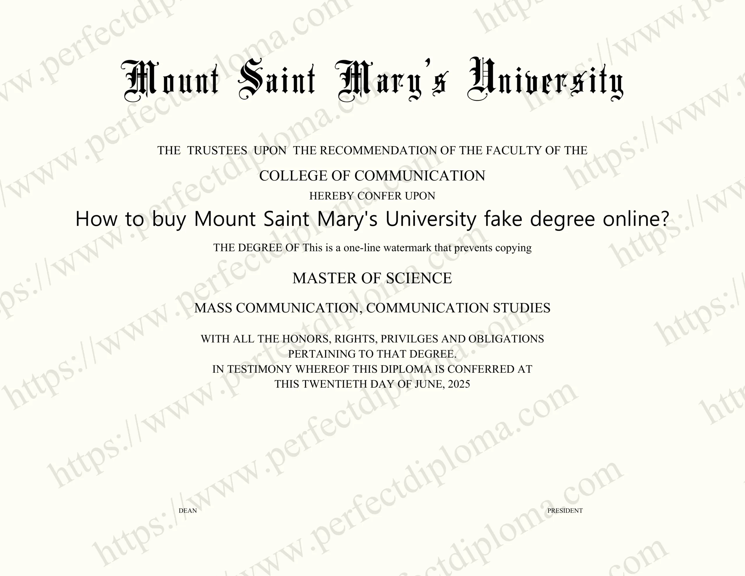 How to buy Mount Saint Mary's University fake degree online?