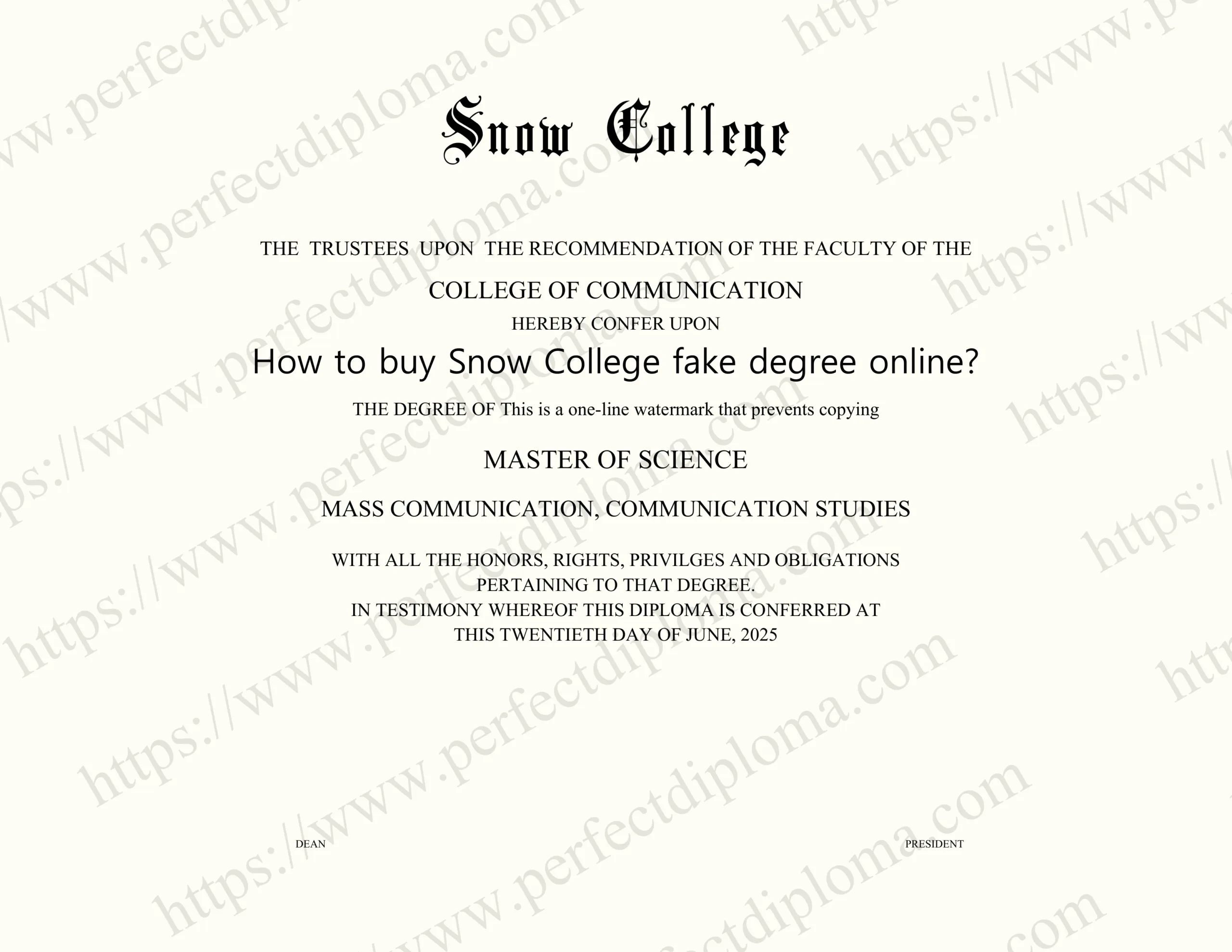 How to buy Snow College fake degree online?
