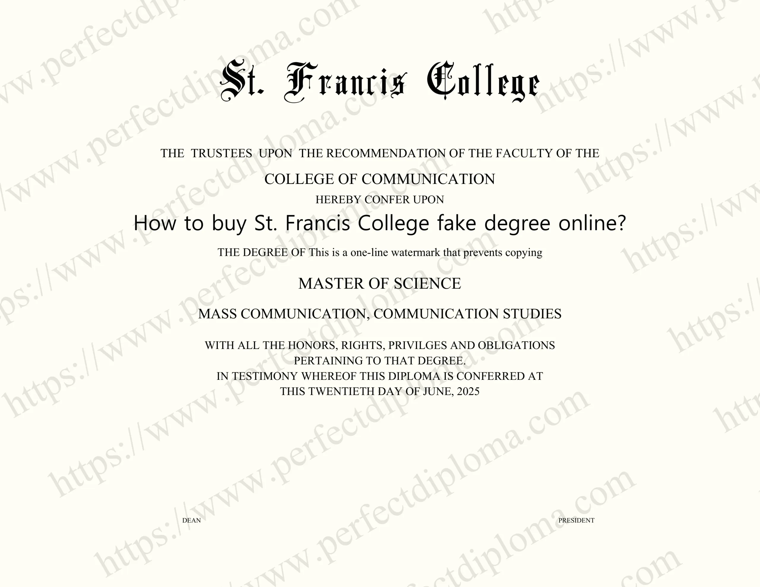 How to buy St. Francis College fake degree online?