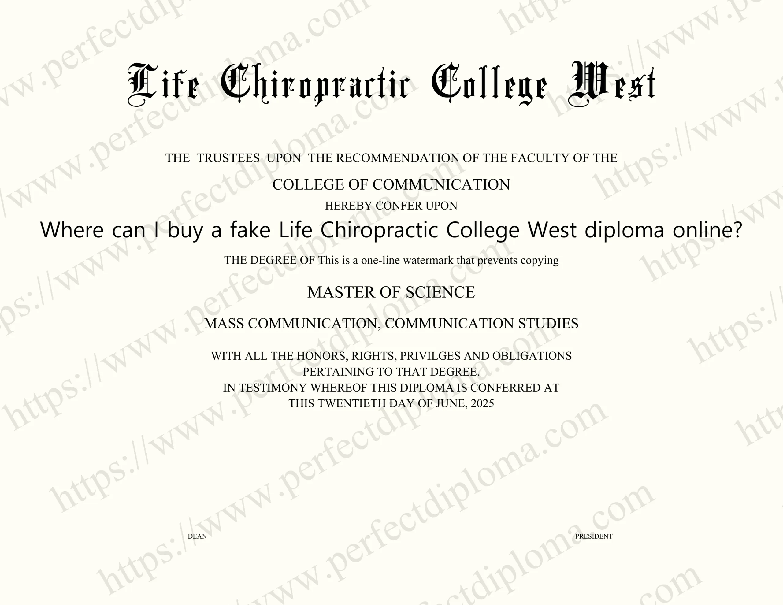 Where can I buy a fake Life Chiropractic College West diploma online?