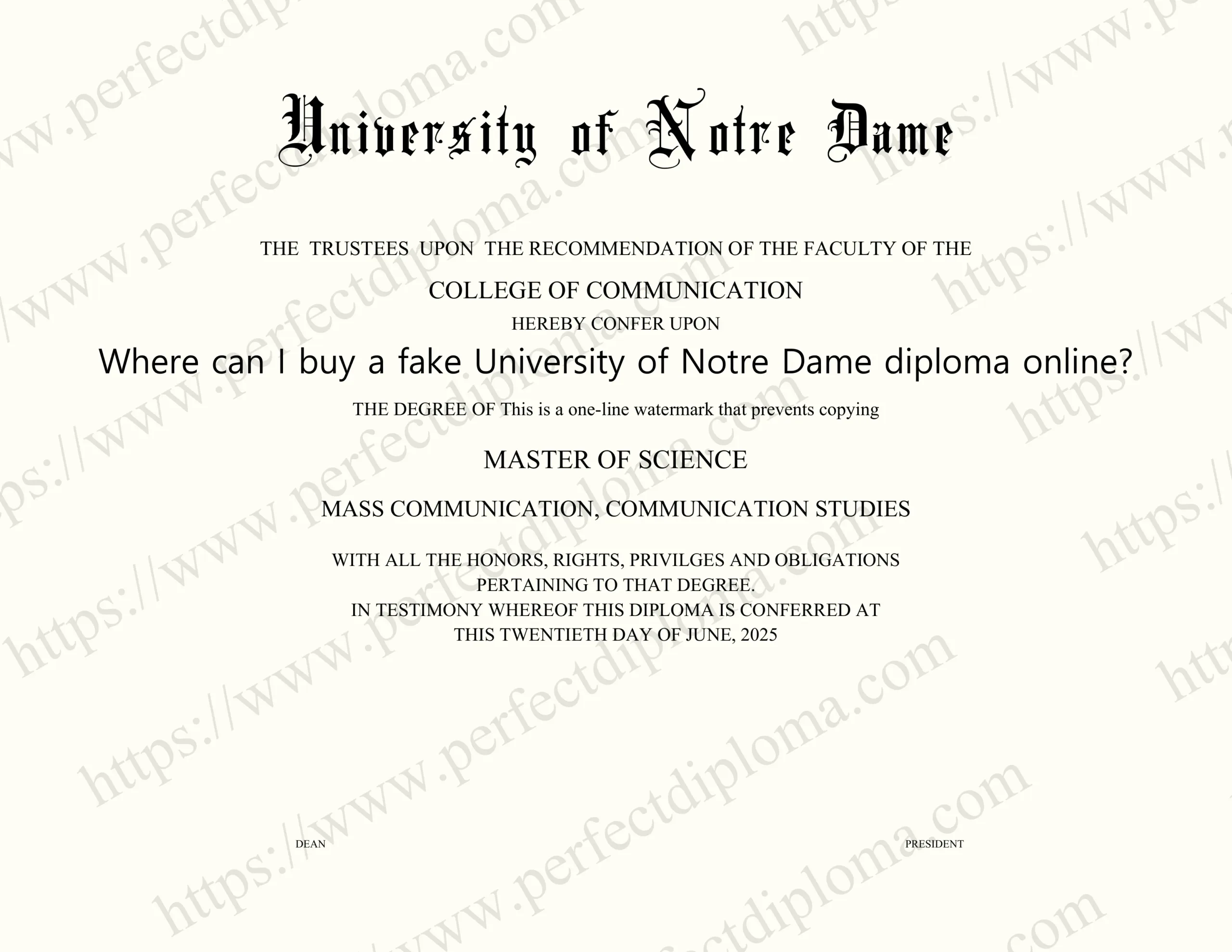 Where can I buy a fake University of Notre Dame diploma online?