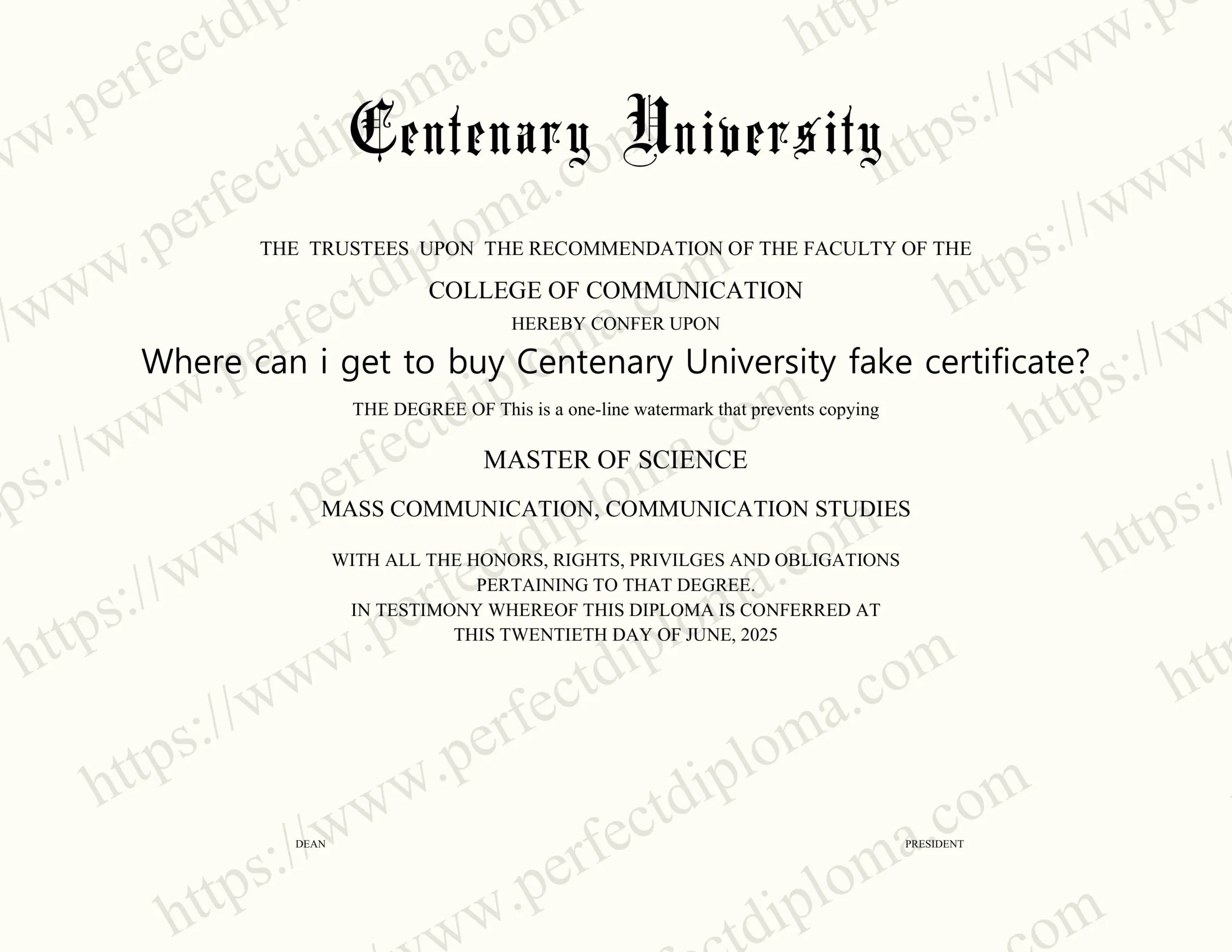 Where can i get to buy Centenary University fake certificate?